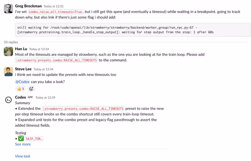 Codex task started from Slack