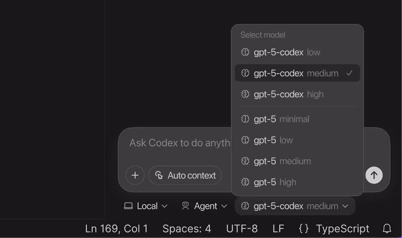 Codex model switching in the CLI