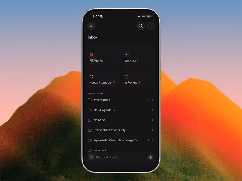 Agent inbox view of tasks and results