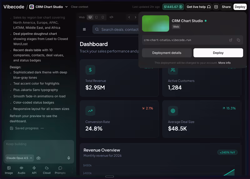 Deployment overview screen